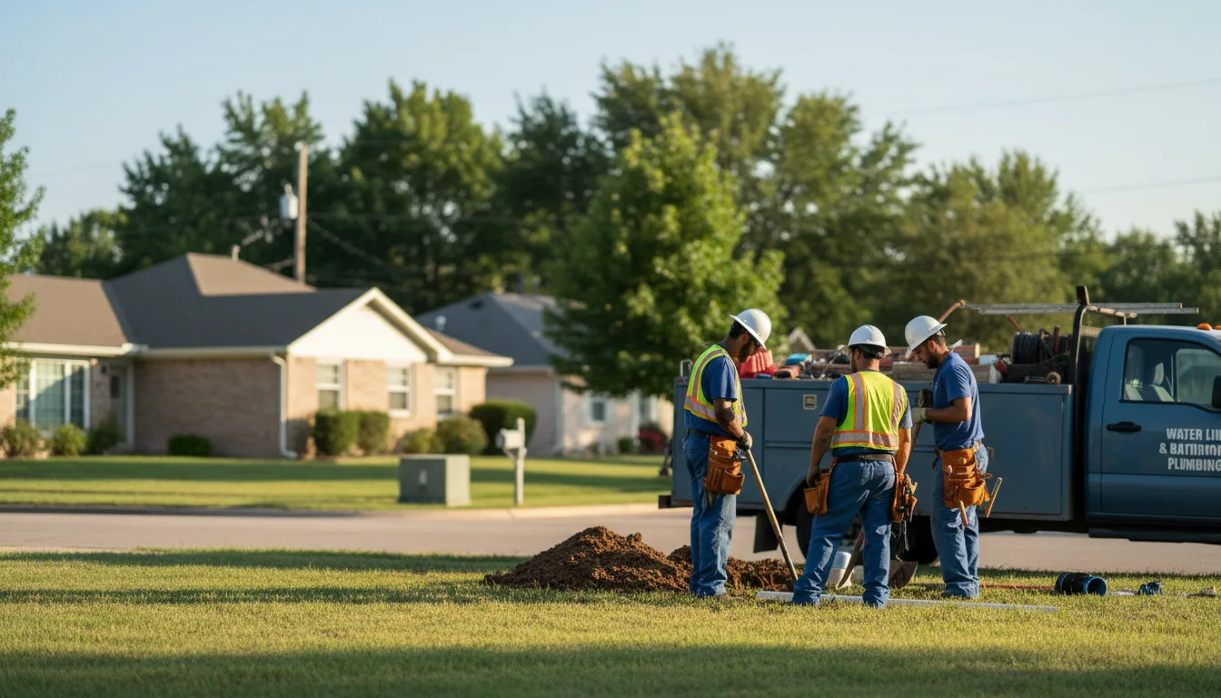Residential water line and bathroom plumbing service in Pleasant Hill, LA